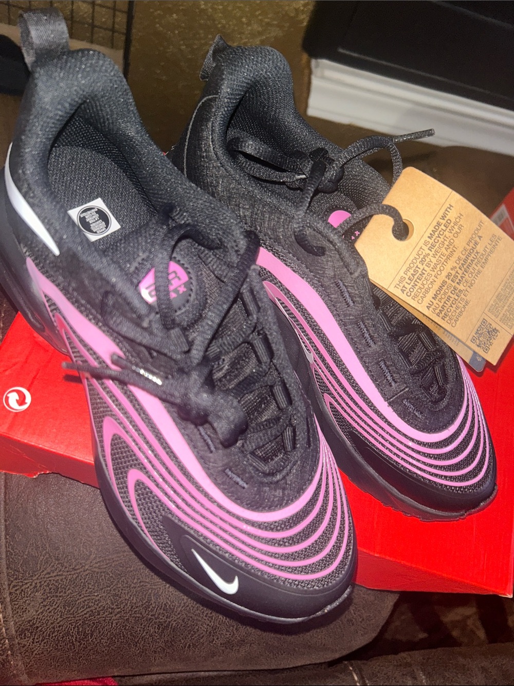 Nike Women Athletic Shoes - Black with Pink Accents